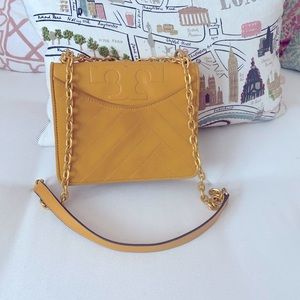 TORY BURCH- PURSE Yellow chain strap